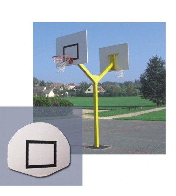 Poteau de basket double tête Pann. Demi lune