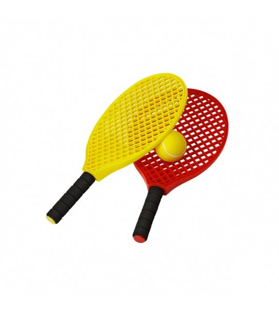 2 Raquettes courtes PVC + 1 balle mousse