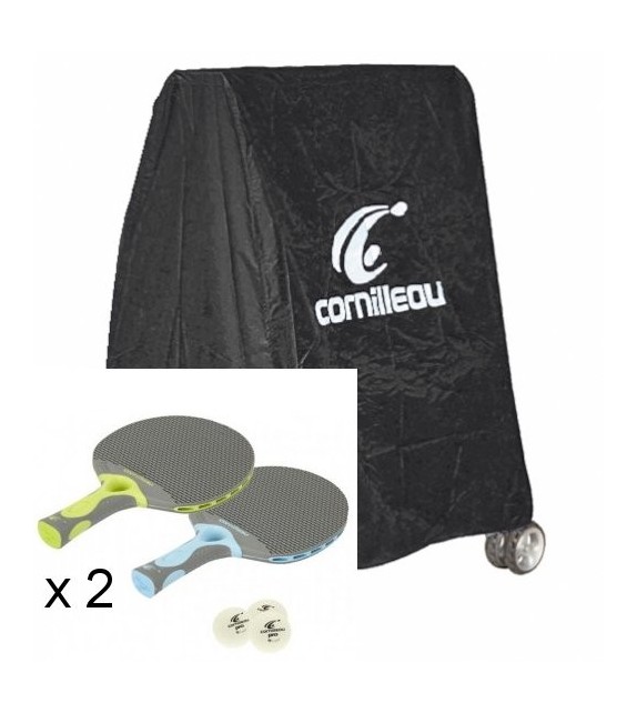 Pack outdoor Luxe-Housse+4 raq outdoor+6balles