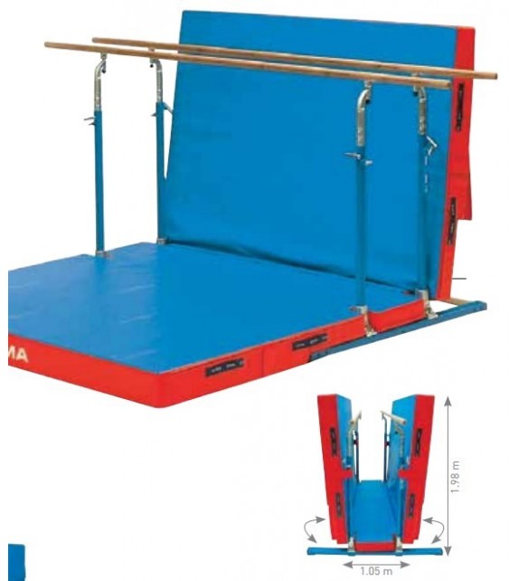 Barres parallèlles DIMA + roulement + repliable + matelas Barres parallèlles DIMA + roulement + repliable + matelas