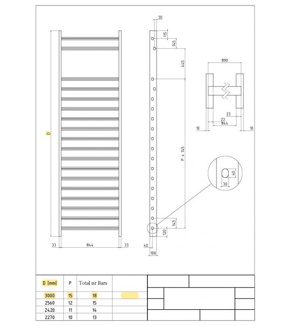 Espalier Gym 1 place 2.56 m x 0.90 m - 15 barreaux Espalier Gym 1 place 2.56 m x 0.90 m - 15 barreaux