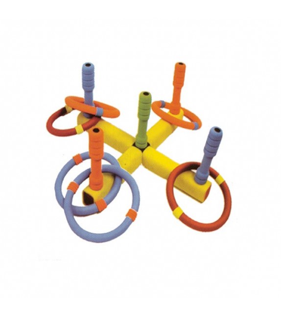 Jeu de lancer de 6 anneaux en mousse + 5 cibles