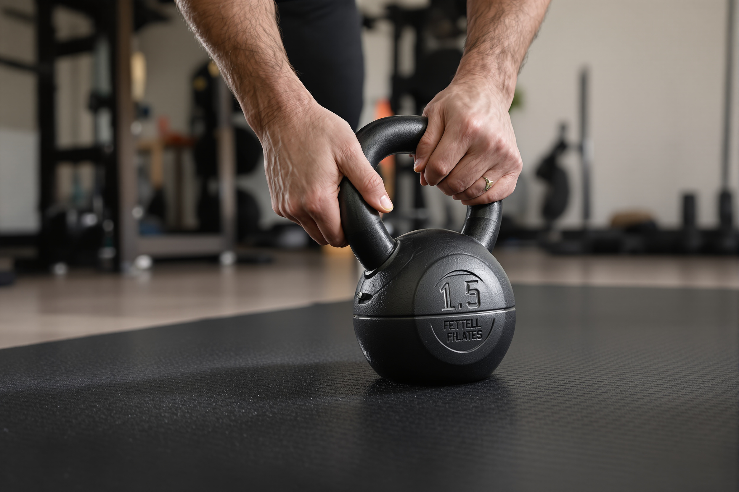 Réglage d'un kettlebell ajustable