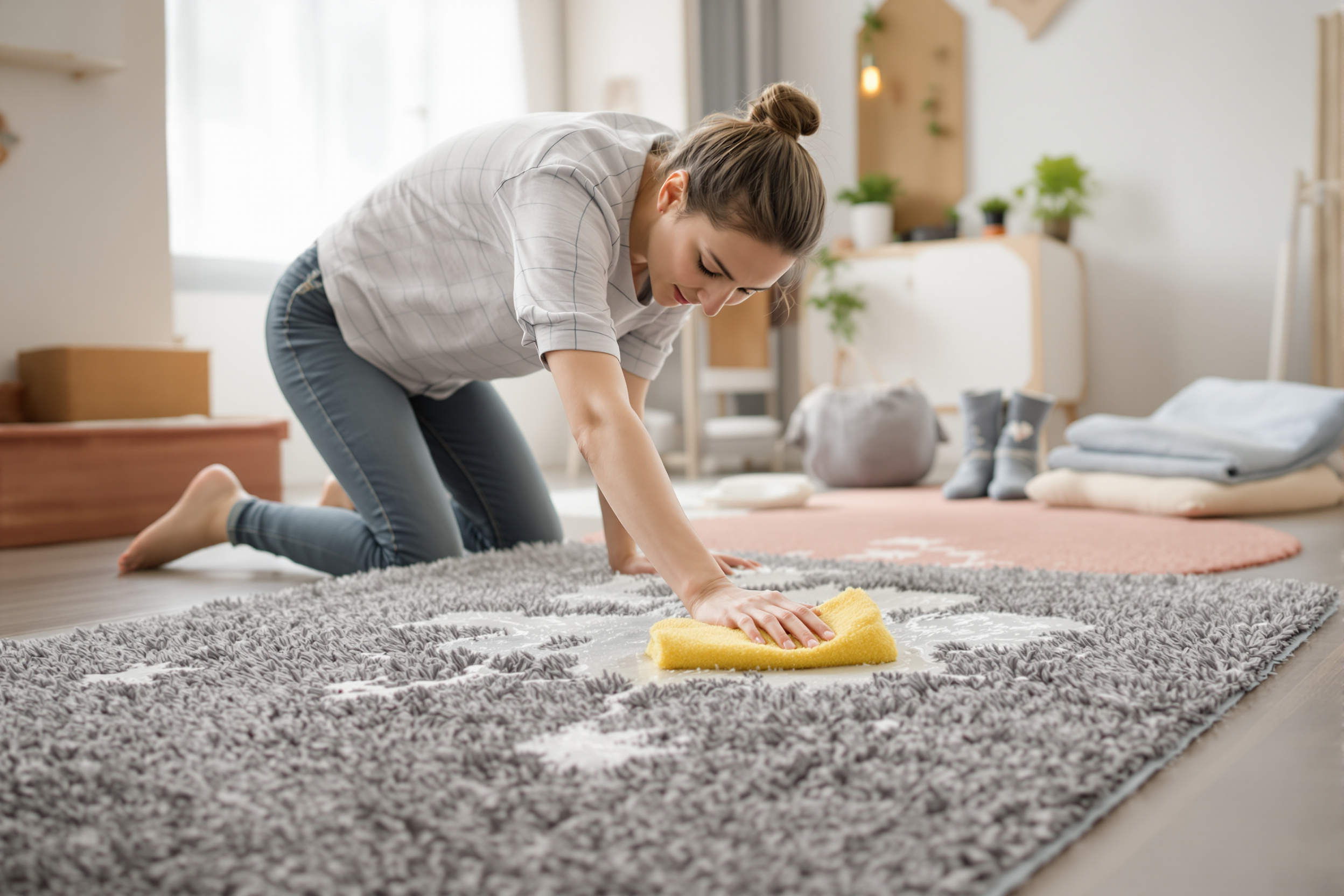 Nettoyage et entretien d'un tapis de motricité